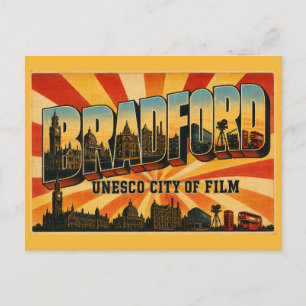 Cartão Postal Bradford Inglaterra Cidade do Cinema UNESCO Vintag