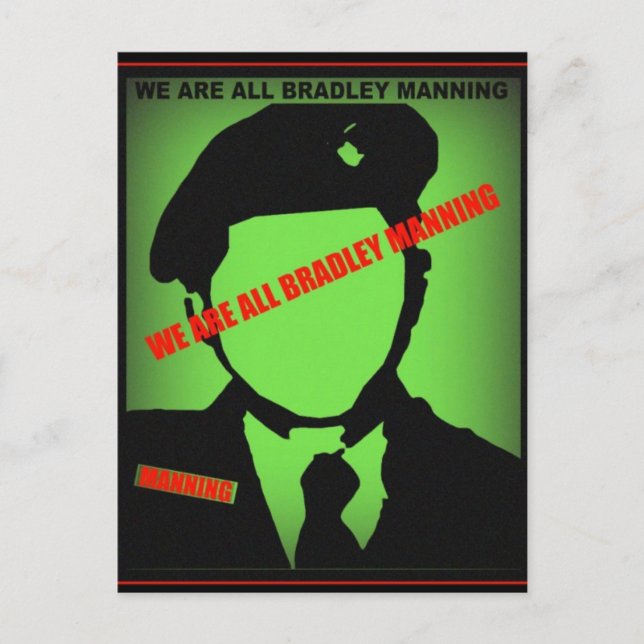 Cartão Postal Bradley Manning Design (Frente)