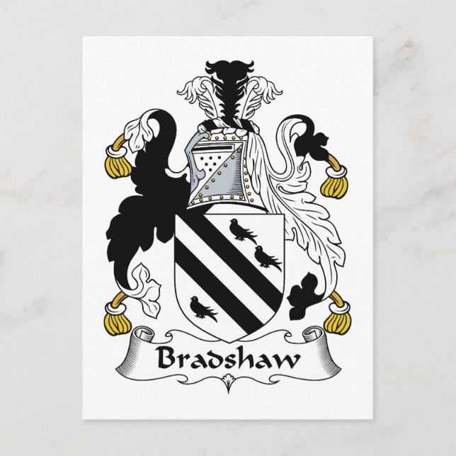 Cartão Postal Bradshaw Family Crest (Frente)