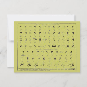 Cartão postal Braille alfabético