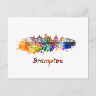 Cartão Postal Brampton skyline in watercolor