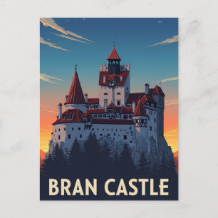 Cartão Postal Bran Castle Romênia Sunset
