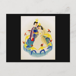 Cartão Postal Branca de Neve e os sete anões