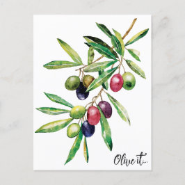 Cartão Postal Branch de Oliveiras de Aquarela
