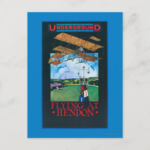 Cartão Postal Branco E Plano Sobre Poster de Aeródromo