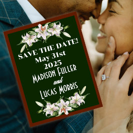 Cartão Postal Branco em Lírios-de-água de um Verde Escuro Salve