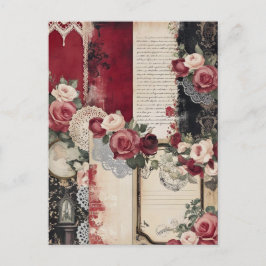 Cartão postal branco gótico romântico