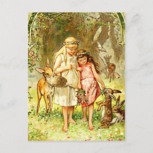 Cartão Postal Branco-neve e Rosa-vermelho