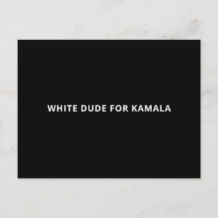 Cartão Postal Branco para Kamala - texto simples engraçado preto