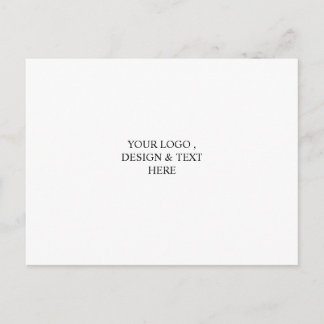 Cartão Postal Branco Personalizado – Seu Logotipo & Texto Aqui