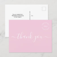 Branco rosa obrigado de logotipo simples para empr