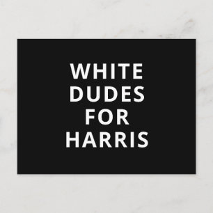 Cartão Postal Brancos para Harris texto minimalista engraçado pr