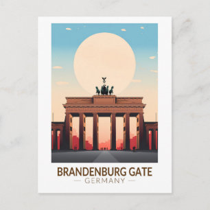 Cartão Postal Brandenburg Gate Alemanha Viagem Art Vintage