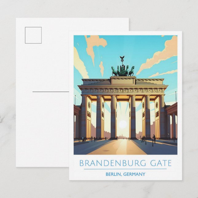 Cartão Postal Brandenburg Gate Berlin Alemanha Viagem (Frente/Verso)