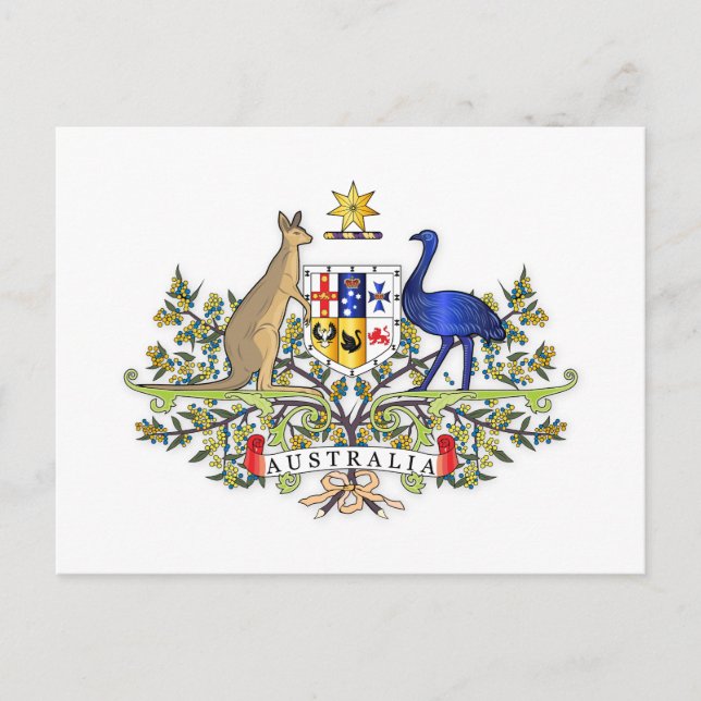 Cartão Postal brasão da Austrália (Frente)