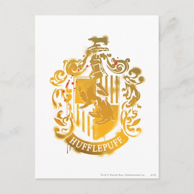 Cartão Postal Brasão da Hufflepuff - Salpicado (Frente)