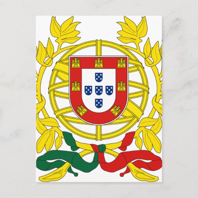 Cartão Postal Brasão de Armas (Casaco de Armas) de Portugal (Frente)