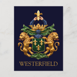 Cartão Postal Brasão de Armas da Família Holandesa Westerfield.
