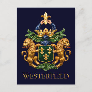 Cartão Postal Brasão de Armas da Família Holandesa Westerfield. 