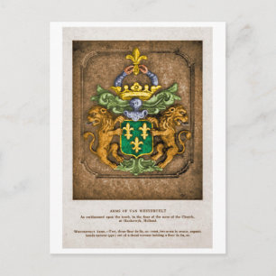 Cartão Postal Brasão de Armas da Família Holandesa Westerfield.
