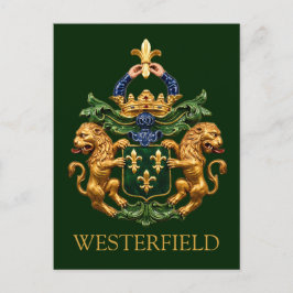 Cartão Postal Brasão de Armas da Família Holandesa Westerfield.
