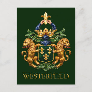 Cartão Postal Brasão de Armas da Família Holandesa Westerfield.