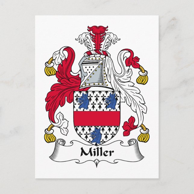 Cartão Postal Brasão de Armas da Família Miller (Frente)