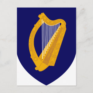 Cartão Postal Brasão de armas da Irlanda - Emblema Irlandês