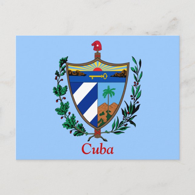 Cartão Postal Brasão de armas de Cuba (Frente)