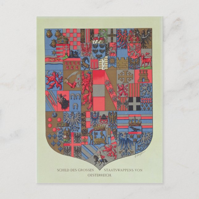 Cartão Postal Brasão de Armas do Império Austro-Húngaro (Frente)