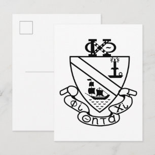 Cartão Postal Brasão Phi Chi Theta P&B