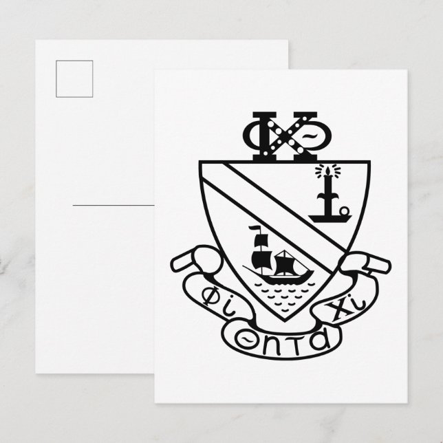 Cartão Postal Brasão Phi Chi Theta | P&B (Frente/Verso)