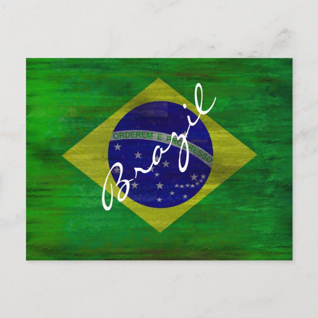 Cartão Postal Brasil aflige bandeira brasileira (Frente)