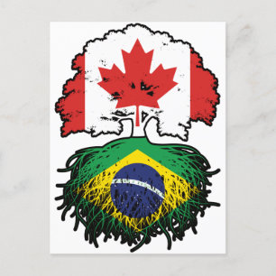 Cartão Postal Brasil: Canadá, Canadá, Bandeira das Raízes das Ár