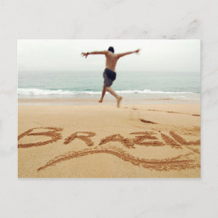 Cartão Postal BRASIL. Homem desajeitado vestindo um fato de nata