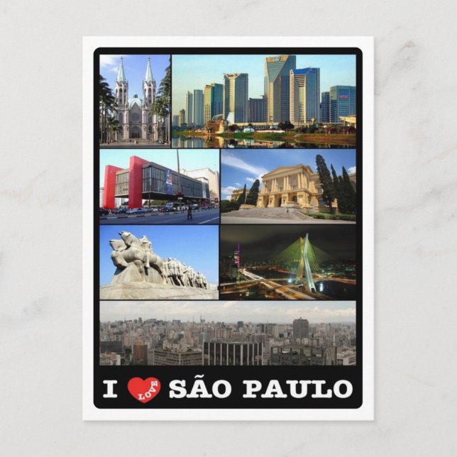 Cartão Postal Brasil - São Paulo - Eu Amo (Frente)