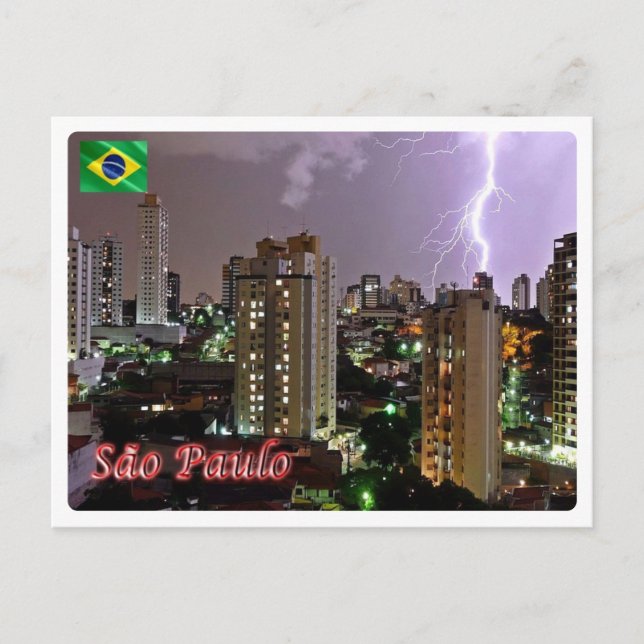 Cartão Postal Brasil - São Paulo - Tempestade - (Frente)