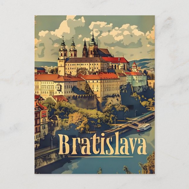 Cartão Postal Bratislava viagem e vintage (Frente)