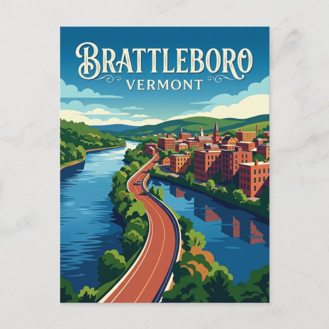 Cartão Postal Brattleboro EUA (Frente)