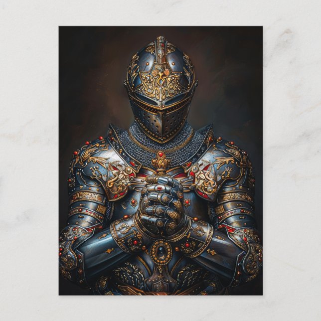 Cartão Postal Brave Medieval Knight (Frente)