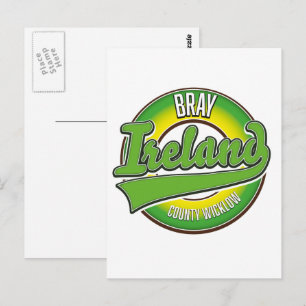 Cartão Postal Bray County Wicklow Irlanda.