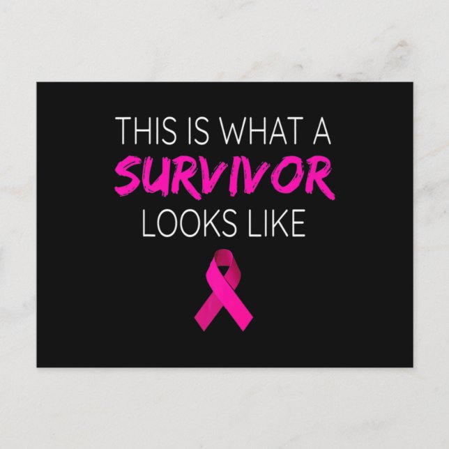 Cartão Postal Breast Cancer Awareness Survivor-Pink Ribbon Gifts (Frente)
