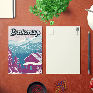 Cartão Postal Breckenridge Colorado Winter Art Vintage