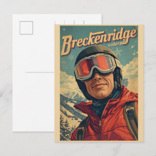 Cartão Postal Breckenridge vintage Colorado Montanha Rochosa