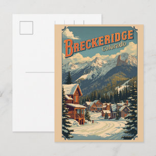 Cartão Postal Breckenridge vintage Colorado Montanha Rochosa