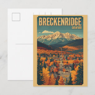 Cartão Postal Breckenridge vintage Colorado Montanha Rochosa