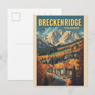 Cartão Postal Breckenridge vintage Colorado Montanha Rochosa