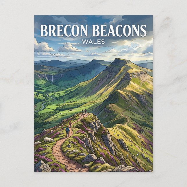 Cartão Postal Brecon Beacons País de Gales (Frente)