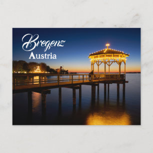 Cartão Postal Bregenz Pier no Sunset na Áustria