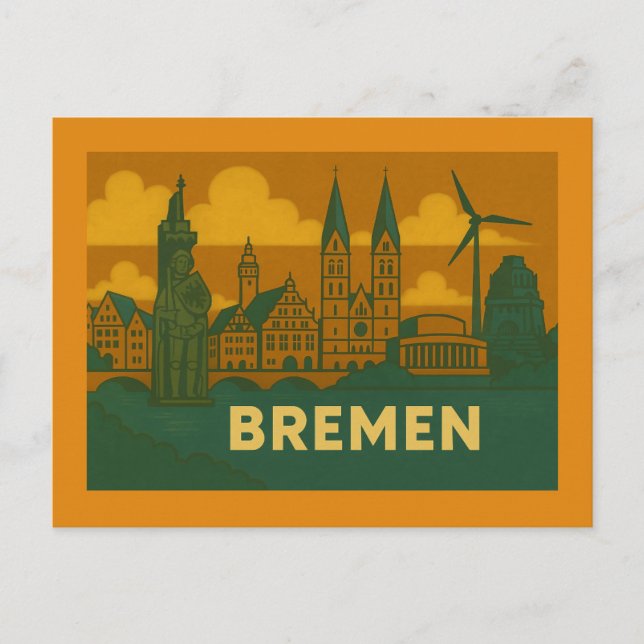 Cartão Postal Bremen Germany City Art (Frente)